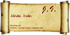 Jónás Iván névjegykártya