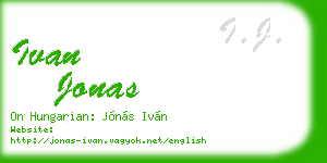 ivan jonas business card