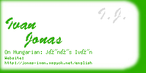 ivan jonas business card